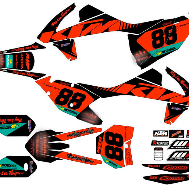 Graphic vinyl decals set for moto KTM SX SXF 125 150 250 350 450 2016-2018  Stickers vinyl kit for motorbike motorcycle without a headlight
