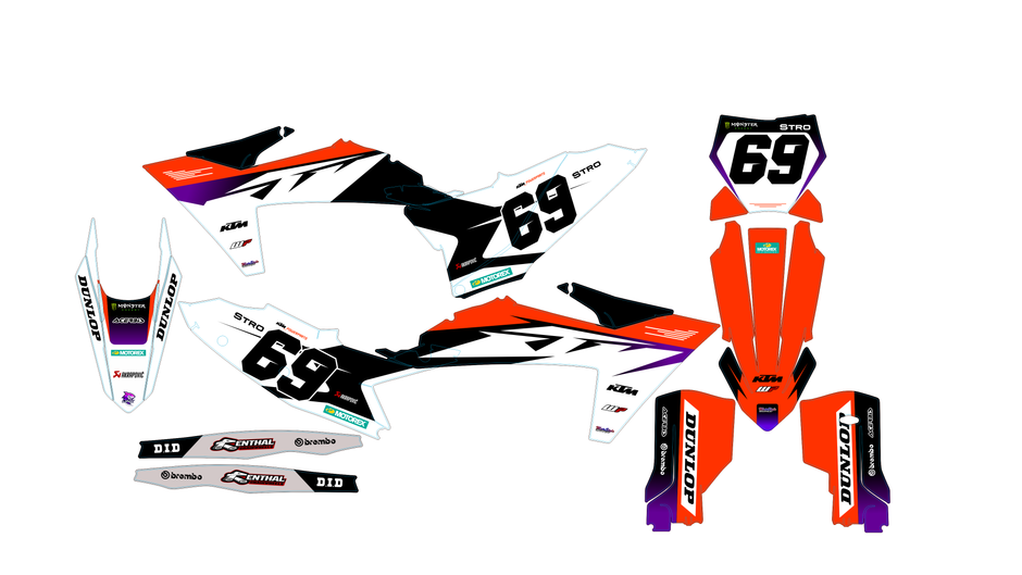 Graphic vinyl decals set for moto KTM SX SXF EX 125 150 250 350 450 for 2023+ Stickers vinyl kit for motorbike motorcycle without a headlight