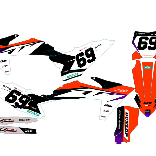 Graphic vinyl decals set for moto KTM SX SXF EX 125 150 250 350 450 for 2023+ Stickers vinyl kit for motorbike motorcycle without a headlight