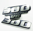 Vinyl graphic metalized silver shimmer decal number for Yamaha 300 hp four stroke outboard engine. Vinyl sticke numbers kit for yamaha 300 hp four stroke Handmade