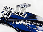 Vinyl graphic decals set suitable for Tohatsu 20 hp four stroke outboard engine. Vinyl stickers kit for Tohatsu 20 hp four stroke Handmade