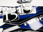Vinyl graphic decals set suitable for Tohatsu 15 hp four stroke outboard engine. Vinyl stickers kit for Tohatsu 15 hp four stroke Handmade