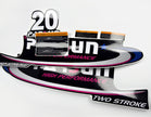 Vinyl graphic decals set suitable for Parsun 20 hp two stroke outboard engine. Vinyl stickers kit for Parsun 20  hp two stroke Handmade