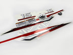 Vinyl graphic metalized silver red decals set suitable for Yamaha 15 hp two stroke outboard engine. Vinyl stickers kit for Yamaha 15 hp two stroke Handmade