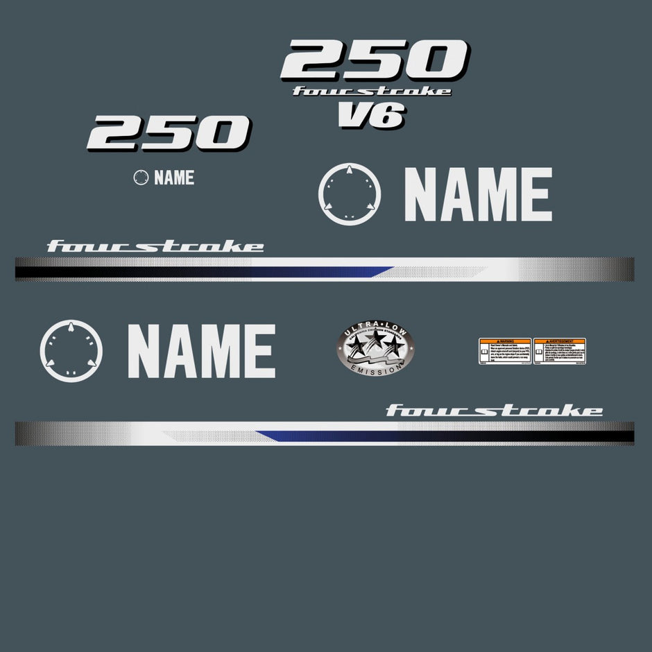 Vinyl graphic decals set suitable for Yamaha 250 hp four stroke outboard engine. Vinyl stickers kit for Yamaha 250 hp four stroke Handmade (Copy)