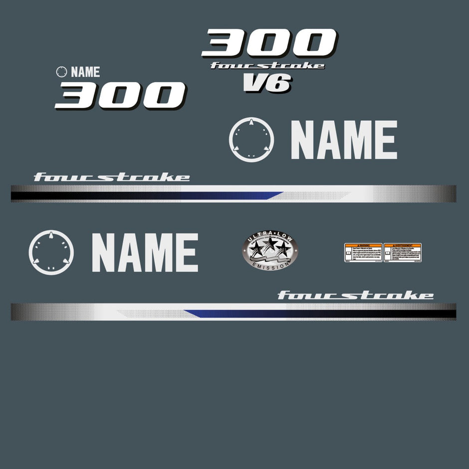 Vinyl graphic decals set suitable for Yamaha 300 hp four stroke outboard engine. Vinyl stickers kit for Yamaha 300 hp four stroke Handmade (Copy)