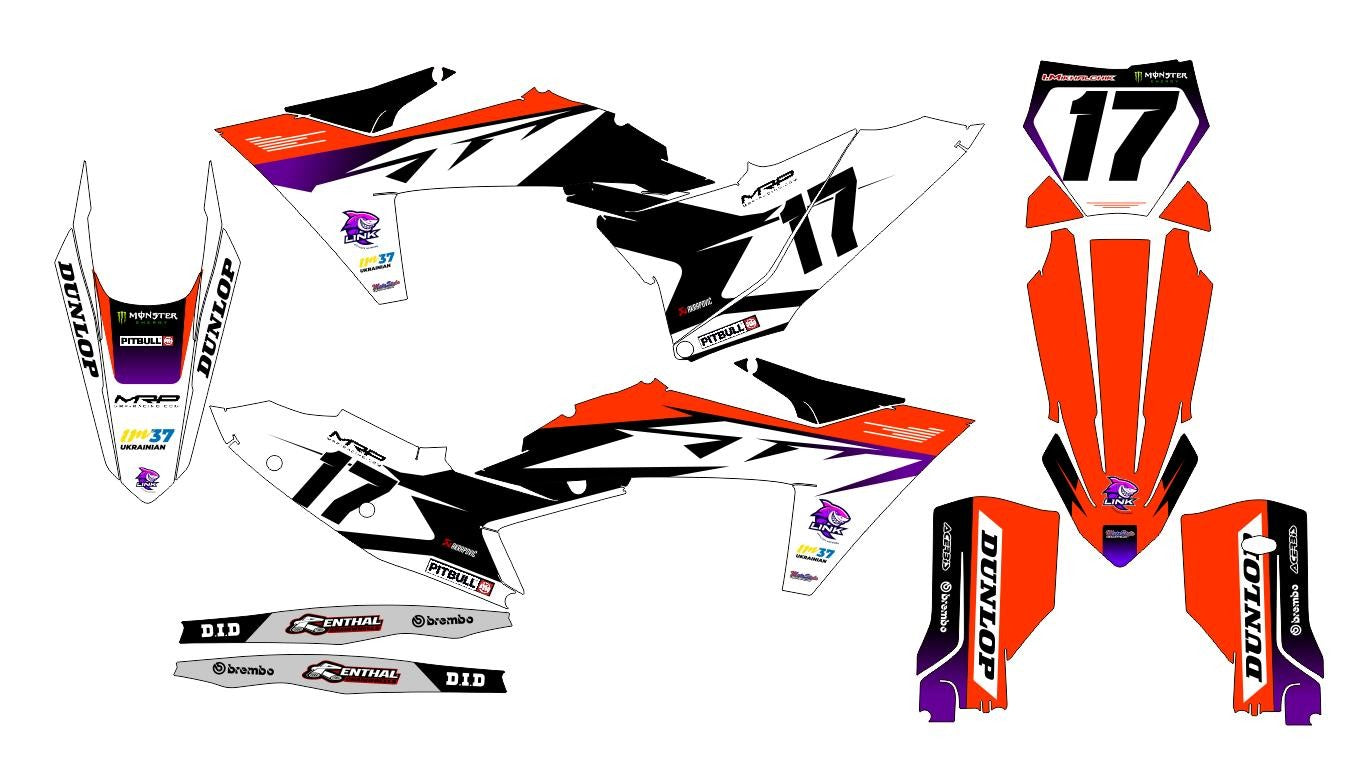 Graphic vinyl decals set for moto KTM SX SXF EX 125 150 250 350 450 for 2023+ Stickers vinyl kit for motorbike motorcycle without a headlight
