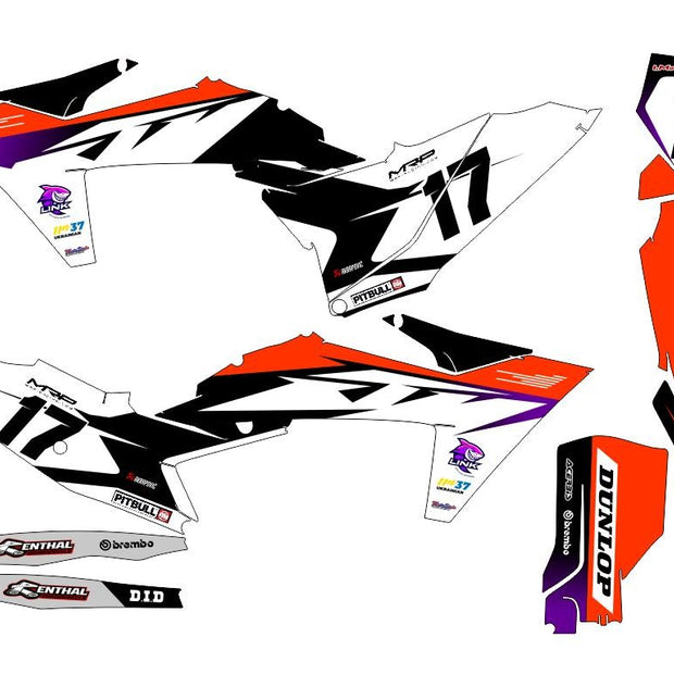 Graphic vinyl decals set for moto KTM SX SXF EX 125 150 250 350 450 for 2023+ Stickers vinyl kit for motorbike motorcycle without a headlight