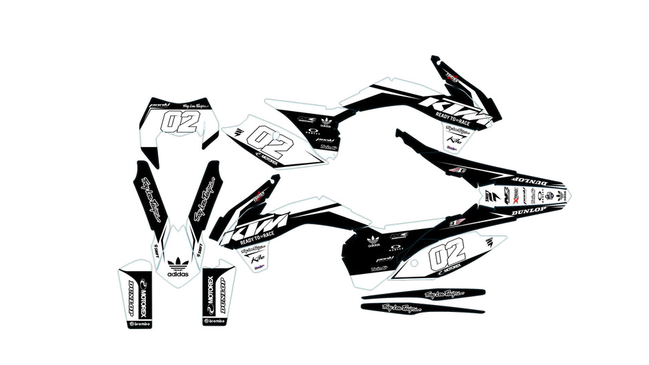 Graphic vinyl decals set for moto KTM SX SXF 125 150 250 350 450 2014-2016  Stickers vinyl kit for motorbike motorcycle with a headlight