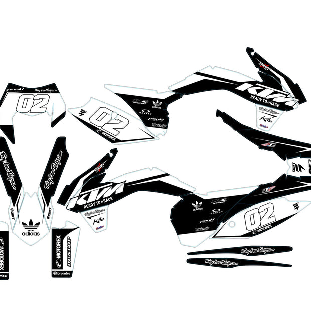 Graphic vinyl decals set for moto KTM SX SXF 125 150 250 350 450 2014-2016  Stickers vinyl kit for motorbike motorcycle with a headlight