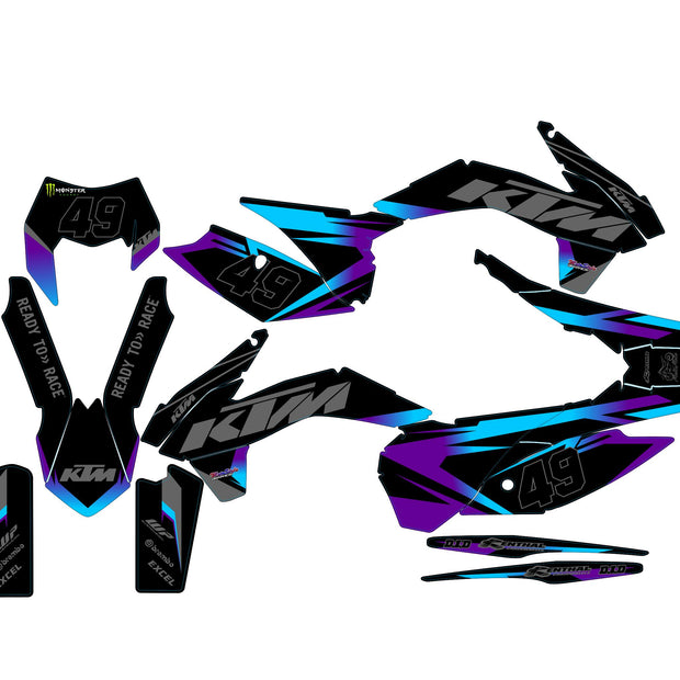 Graphic vinyl decals set for moto KTM SX SXF 125 150 250 350 450 2014-2016  Stickers vinyl kit for motorbike motorcycle with a headlight