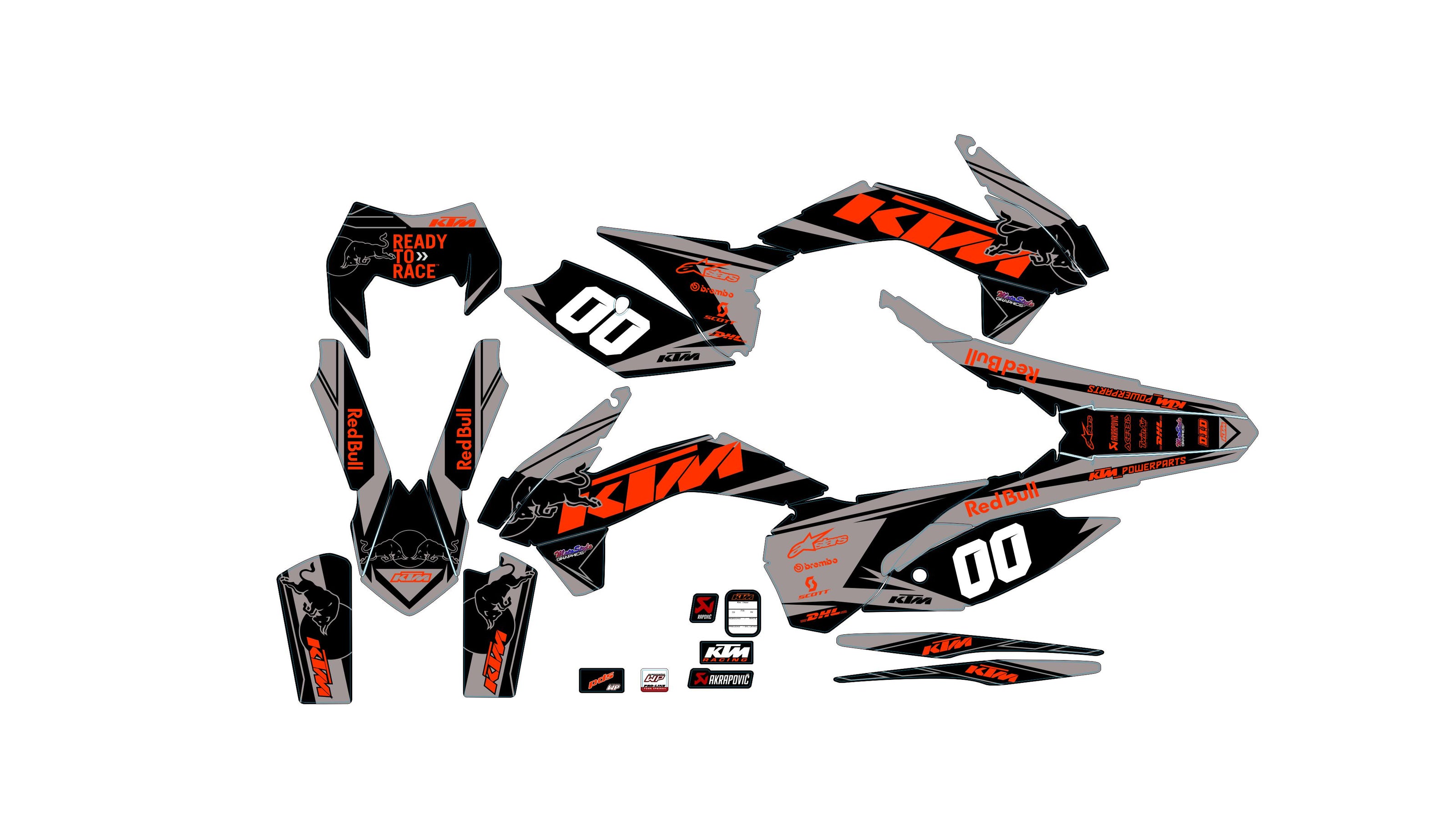 Graphic vinyl decals set for moto KTM SX SXF 125 150 250 350 450 2014-2016  Stickers vinyl kit for motorbike motorcycle with a headlight