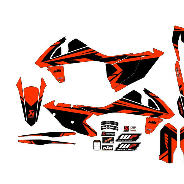Graphic vinyl decals set for moto KTM SX SXF 125 150 250 350 450 2017-2019  Stickers vinyl kit for motorbike motorcycle with a headlight