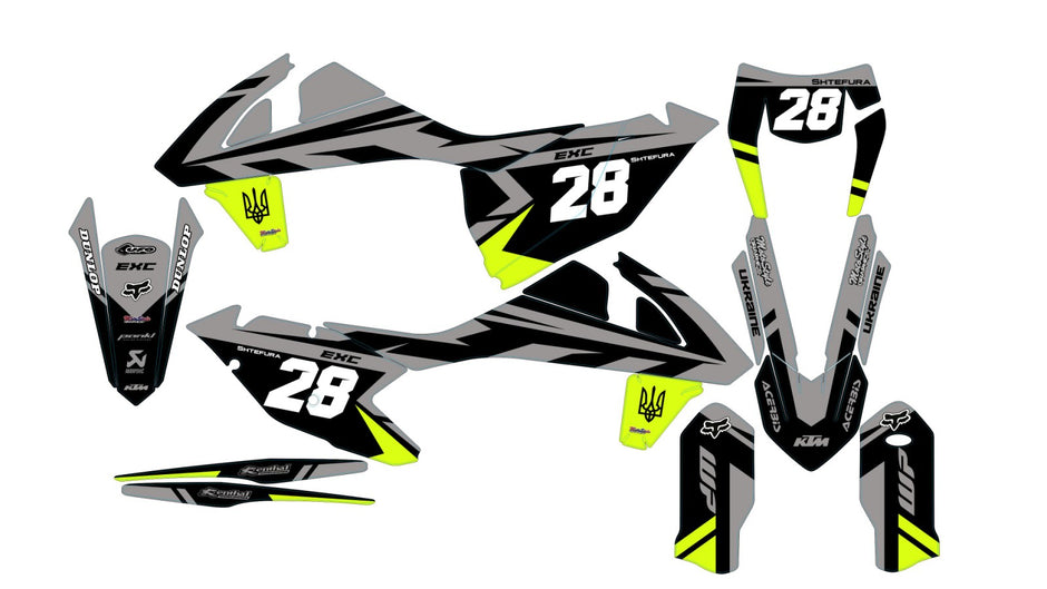 Graphic vinyl decals set for moto KTM SX SXF 125 150 250 350 450 2017-2019  Stickers vinyl kit for motorbike motorcycle with a headlight