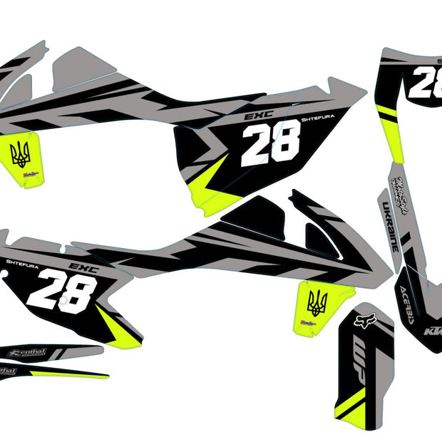 Graphic vinyl decals set for moto KTM SX SXF 125 150 250 350 450 2017-2019  Stickers vinyl kit for motorbike motorcycle with a headlight