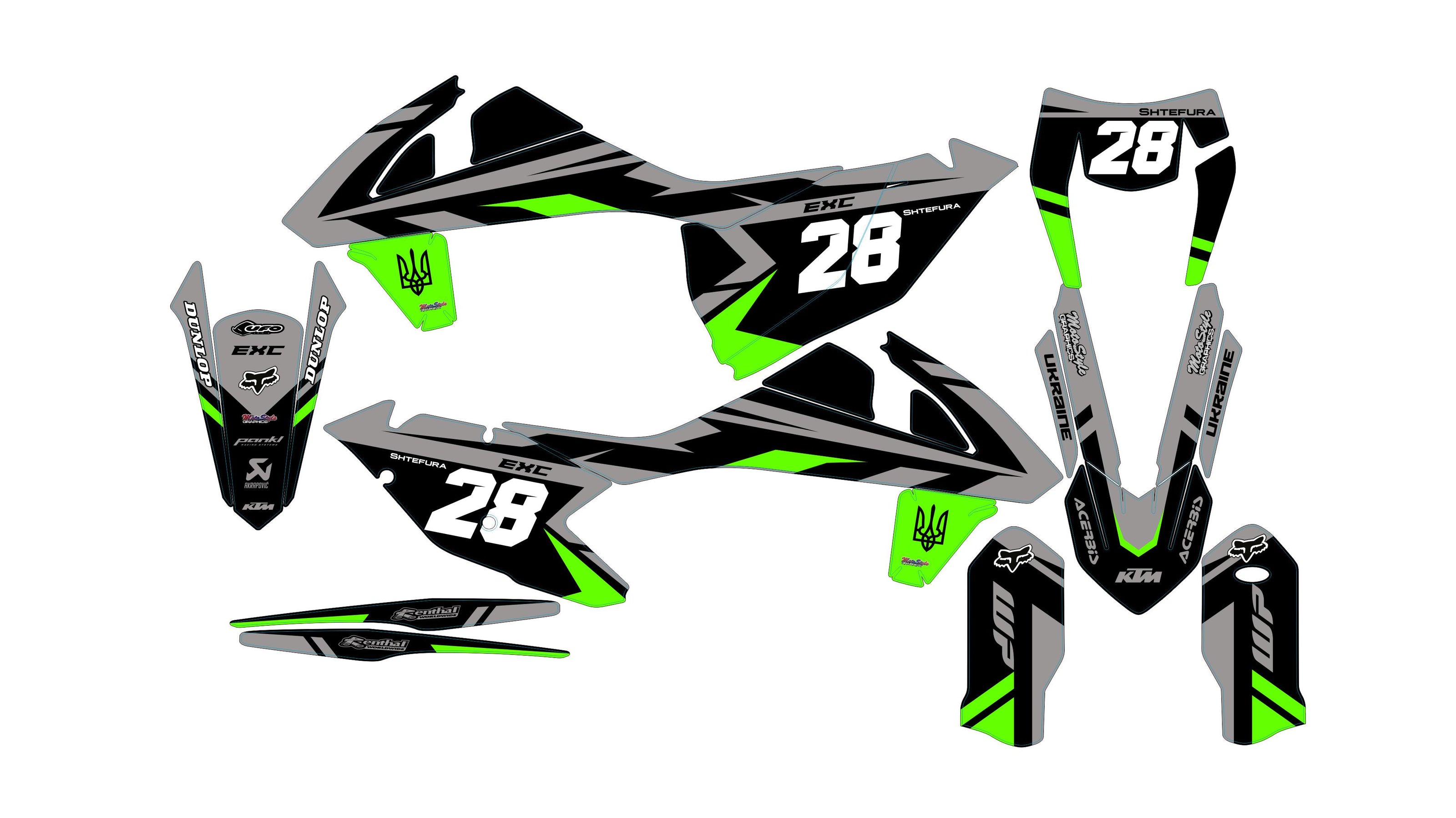 Graphic vinyl decals set for moto KTM SX SXF 125 150 250 350 450 2017-2019  Stickers vinyl kit for motorbike motorcycle with a headlight