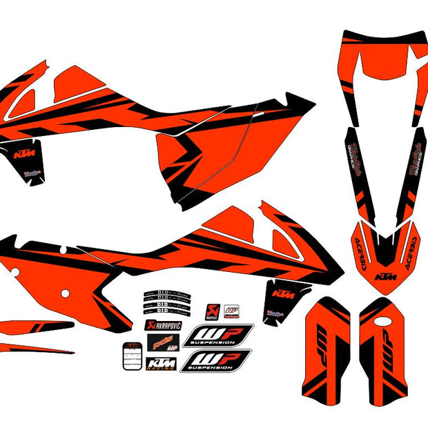 Graphic vinyl decals set for moto KTM SX SXF 125 150 250 350 450 2017-2019  Stickers vinyl kit for motorbike motorcycle with a headlight