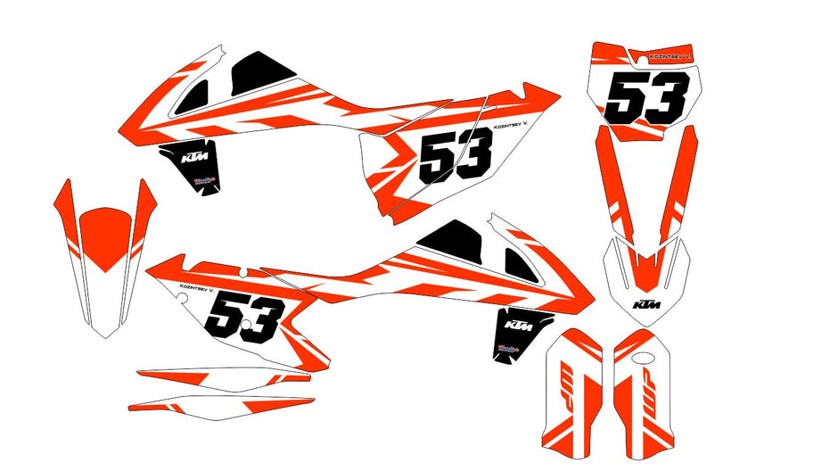 Graphic vinyl decals set for moto KTM SX SXF 125 150 250 350 450 2017-2019  Stickers vinyl kit for motorbike motorcycle without a headlight