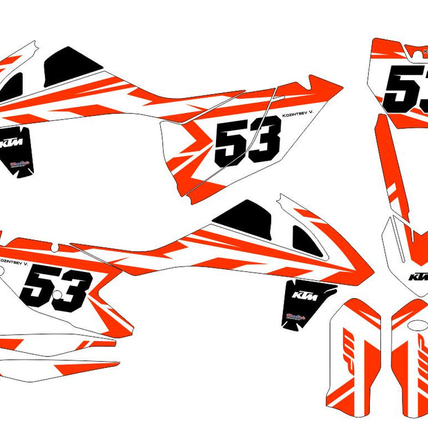 Graphic vinyl decals set for moto KTM SX SXF 125 150 250 350 450 2017-2019  Stickers vinyl kit for motorbike motorcycle without a headlight