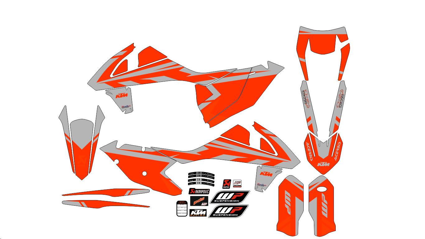 Graphic vinyl decals set for moto KTM SX SXF 125 150 250 350 450 2017-2019  Stickers vinyl kit for motorbike motorcycle with a headlight