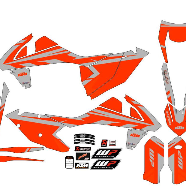 Graphic vinyl decals set for moto KTM SX SXF 125 150 250 350 450 2017-2019  Stickers vinyl kit for motorbike motorcycle with a headlight