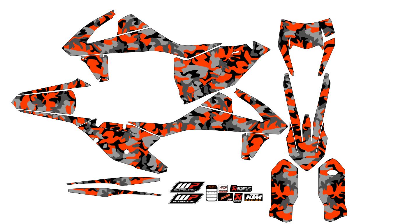 Graphic vinyl decals set for moto KTM SX SXF 125 150 250 350 450 2017-2019  Stickers vinyl kit for motorbike motorcycle with a headlight