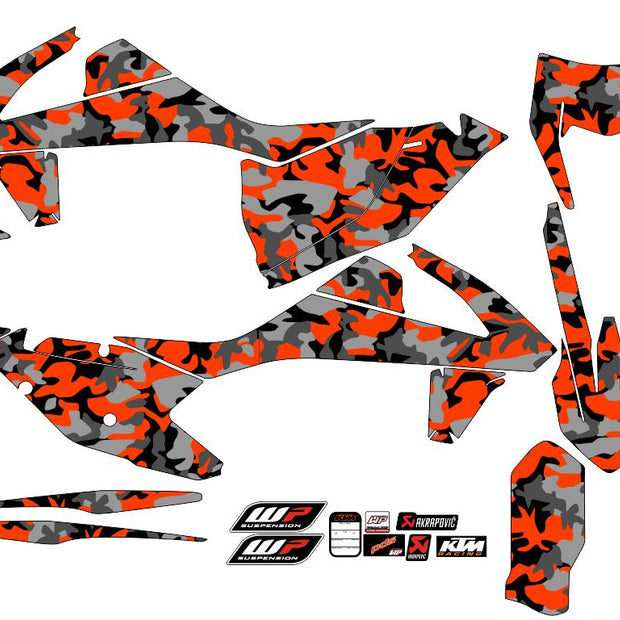 Graphic vinyl decals set for moto KTM SX SXF 125 150 250 350 450 2017-2019  Stickers vinyl kit for motorbike motorcycle with a headlight