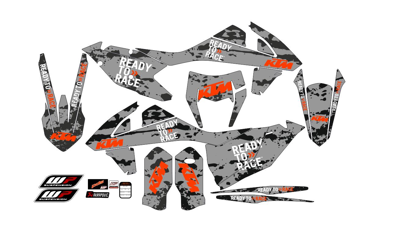 Graphic vinyl decals set for moto KTM SX SXF 125 150 250 350 450 2017-2019  Stickers vinyl kit for motorbike motorcycle with a headlight