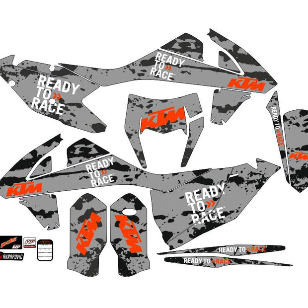 Graphic vinyl decals set for moto KTM SX SXF 125 150 250 350 450 2017-2019  Stickers vinyl kit for motorbike motorcycle with a headlight