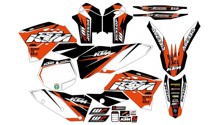 Graphic vinyl decals set for moto KTM SX SXF EX 125 150 250 350 450 for 2007-2010 Stickers vinyl kit for motorbike motorcycle  without a headlight
