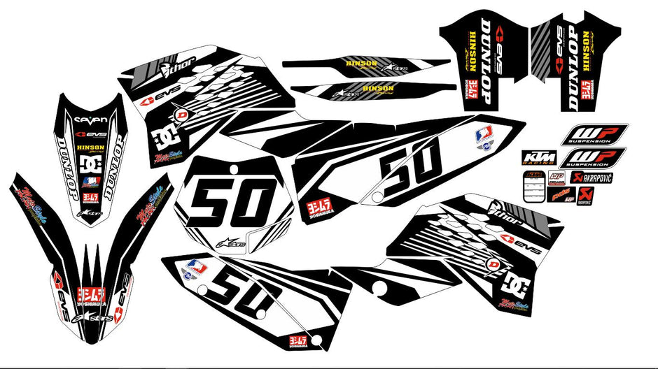 Graphic vinyl decals set for moto KTM SX SXF EX 125 150 250 350 450 for 2007-2010 Stickers vinyl kit for motorbike motorcycle  without a headlight