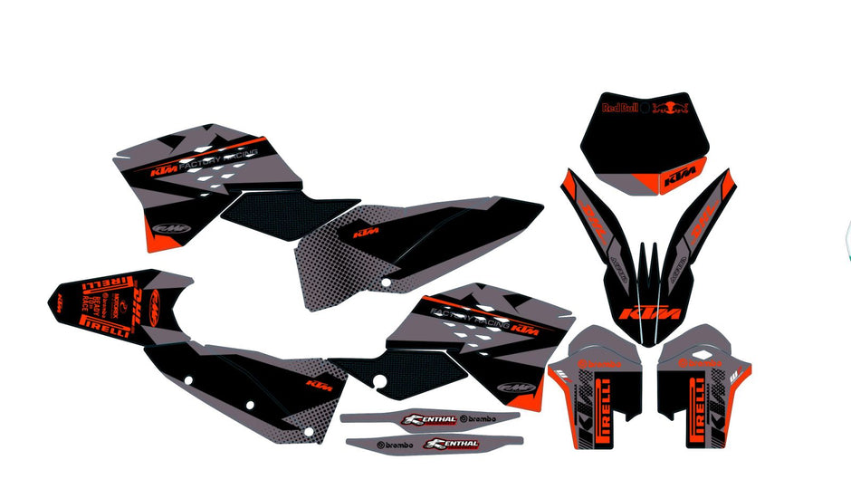 Graphic vinyl decals set for moto KTM SX SXF EX 125 150 250 350 450 for 2007-2010 Stickers vinyl kit for motorbike motorcycle  without a headlight