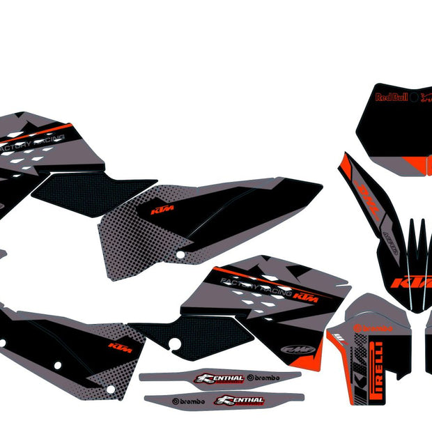 Graphic vinyl decals set for moto KTM SX SXF EX 125 150 250 350 450 for 2007-2010 Stickers vinyl kit for motorbike motorcycle  without a headlight