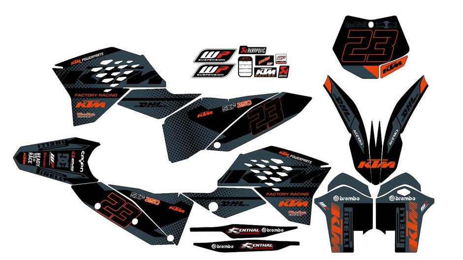 Graphic vinyl decals set for moto KTM SX SXF EX 125 150 250 350 450 for 2007-2010 Stickers vinyl kit for motorbike motorcycle  without a headlight