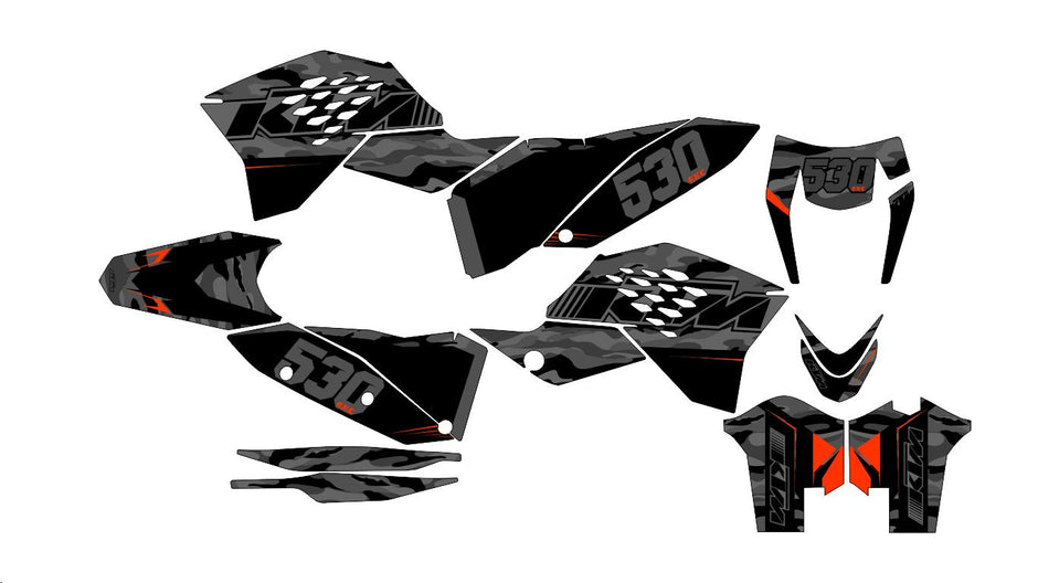 Graphic vinyl decals set for moto KTM SX SXF EX 125 150 250 350 450 for 2007-2010 Stickers vinyl kit for motorbike motorcycle  without a headlight