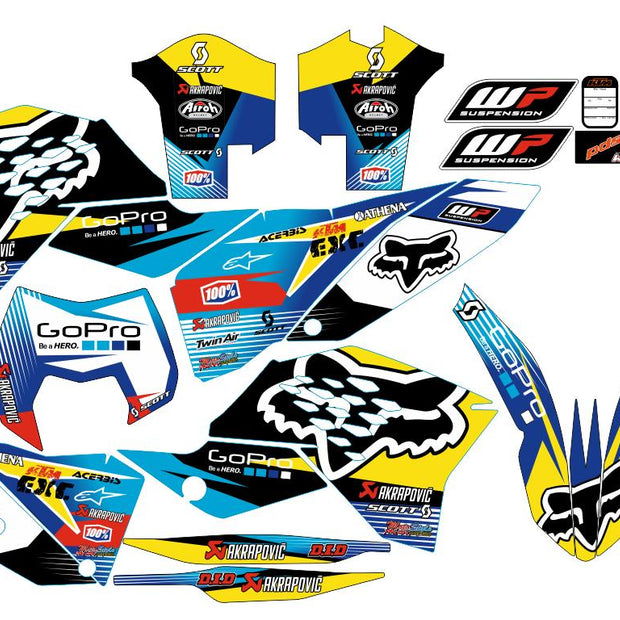 Graphic vinyl decals set for moto KTM SX SXF EX 125 150 250 350 450 for 2007-2010 Stickers vinyl kit for motorbike motorcycle  without a headlight